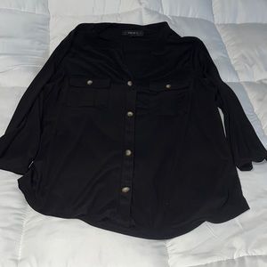 Women’s black 3/4 sleeve dress blouse